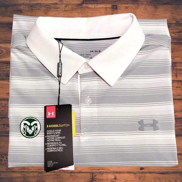 Under Armour Other - Colorado State Rams Mens Large Under Armour Performance Polo Golf Shirt Striped